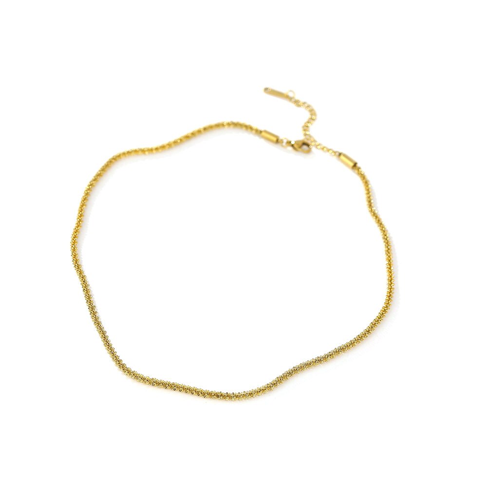 Yhpup Mode Metalen Ketting Kraag Rvs Ketting Voor Vrouwen Minimalistische Goud Kleur Geometrische Ketting Sieraden: Bracelet Gold