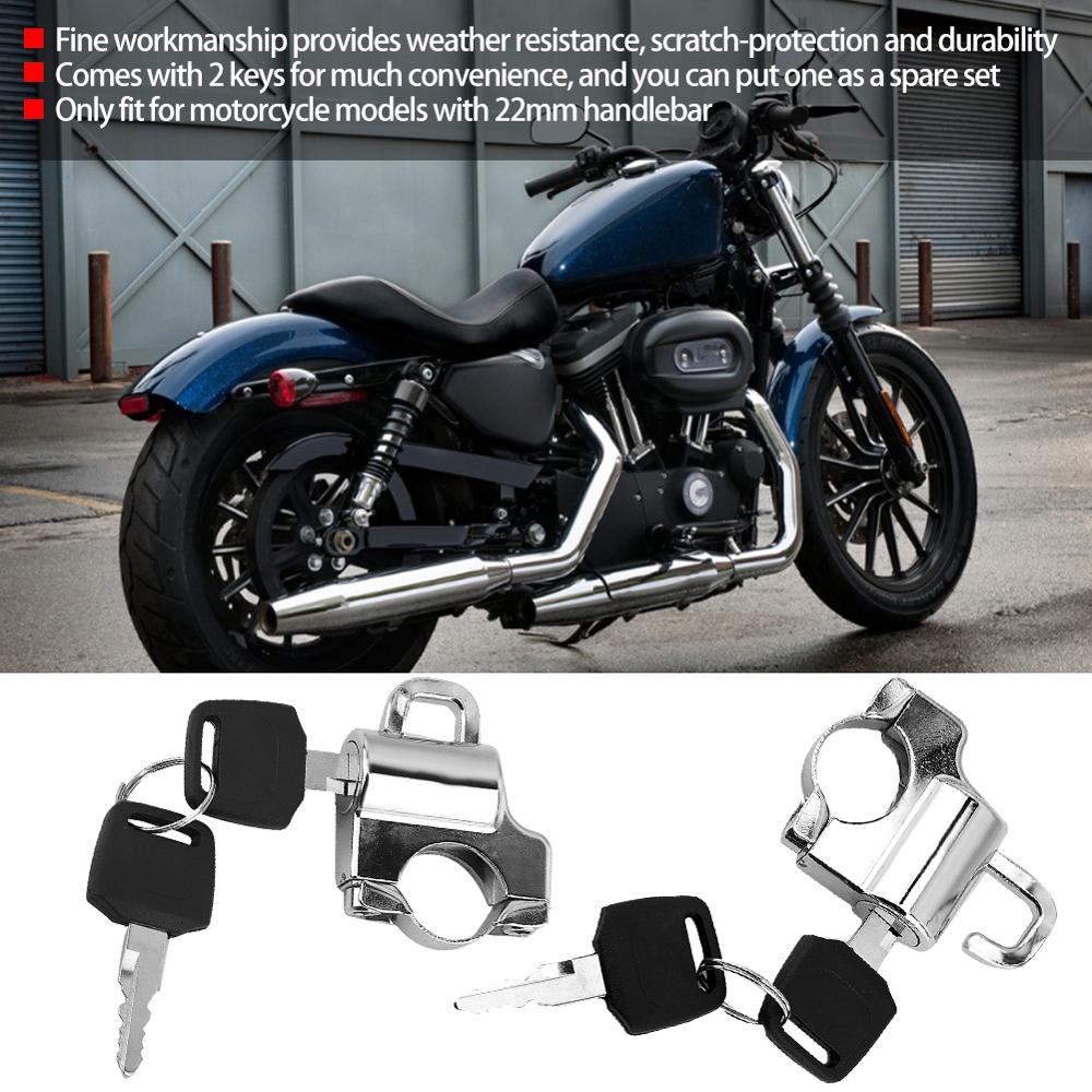 Universal Motorcycle Helmet Lock 22mm Handlebars Helmet Security Lock Padlock with 2 Keys for motorcycle with 22mm handlebar