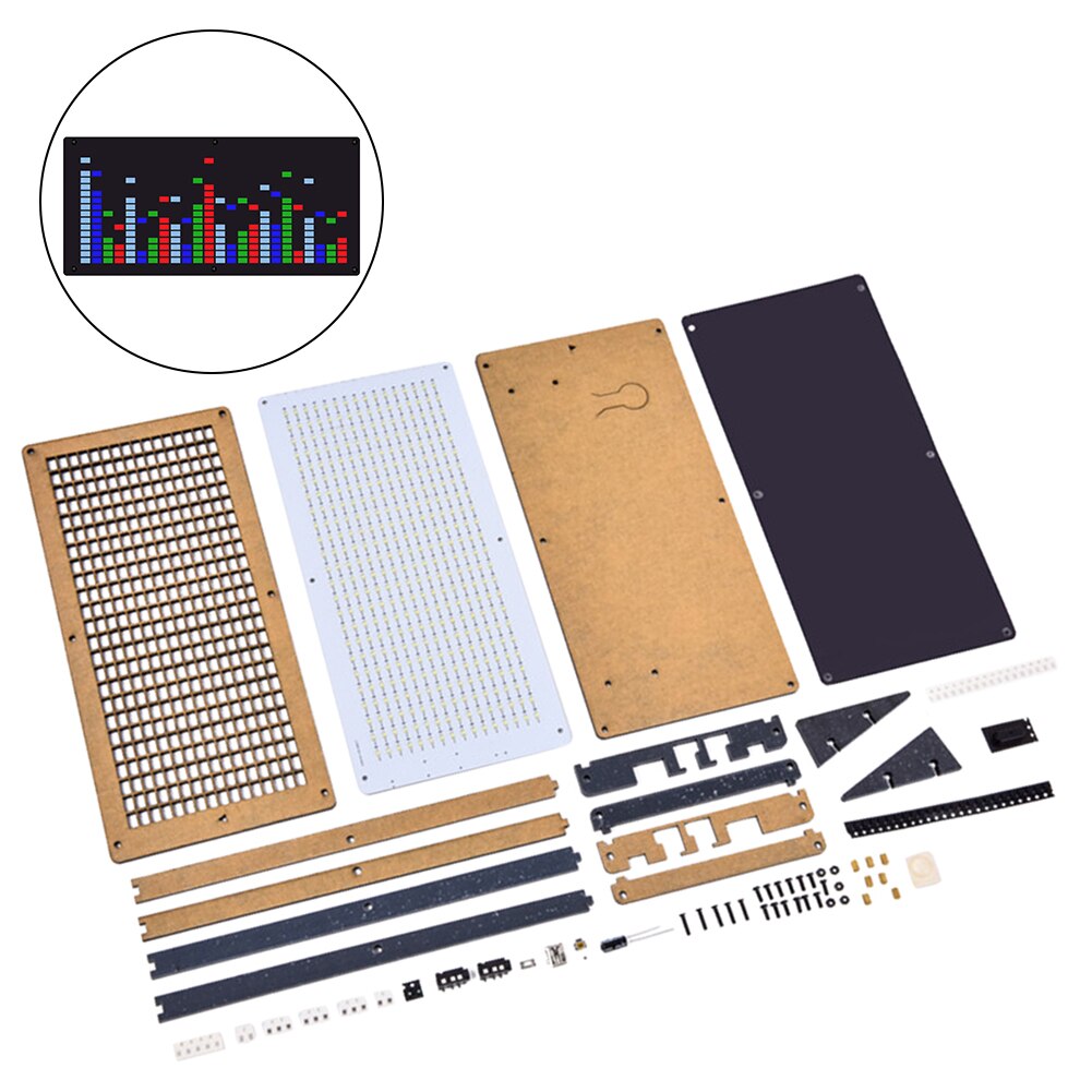 HU-008 LED Music Spectrum Production Kit Section 2416 Rhythmic Detonating Flash Parts DIY Welding DSP Decoding Algorithm Clock
