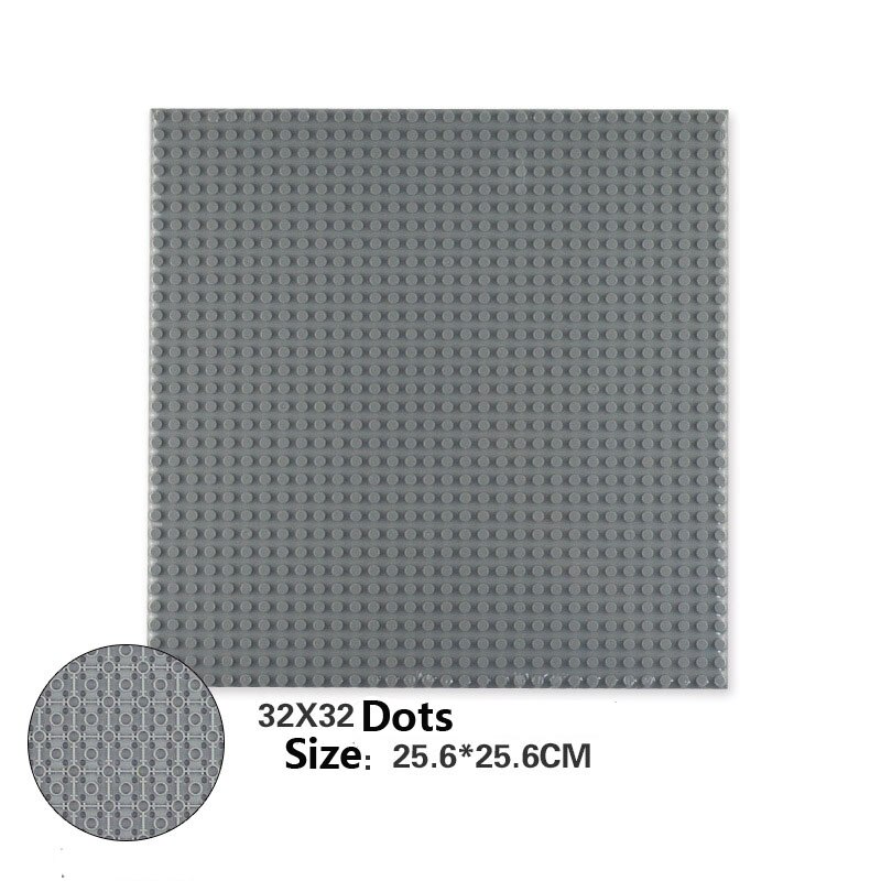 Double-sided 32*32 Dots Piastre Base Per Piccoli Mattoni FAI DA TE Albero Bush FAI DA TE Blocchi di Costruzione Piastra di Base Compatibile blocchi classico Bordo: Grigio chiaro