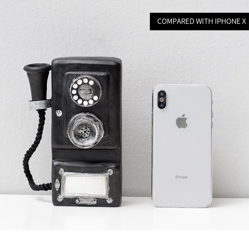 Vägghängande dekorativa telefoner retro prydnad harts telefon staty för café bar mjölk te butik heminredning hantverk modell