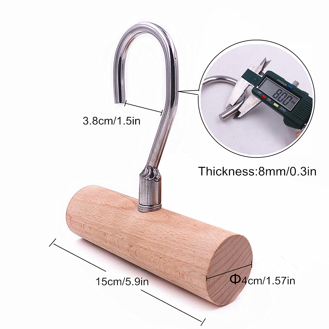 1 Pair Wooden Pull Up Bar Handles Fitness Heavy Duty Grips for Home Arm Strength Deadlift Lifting Training Workout Accessories