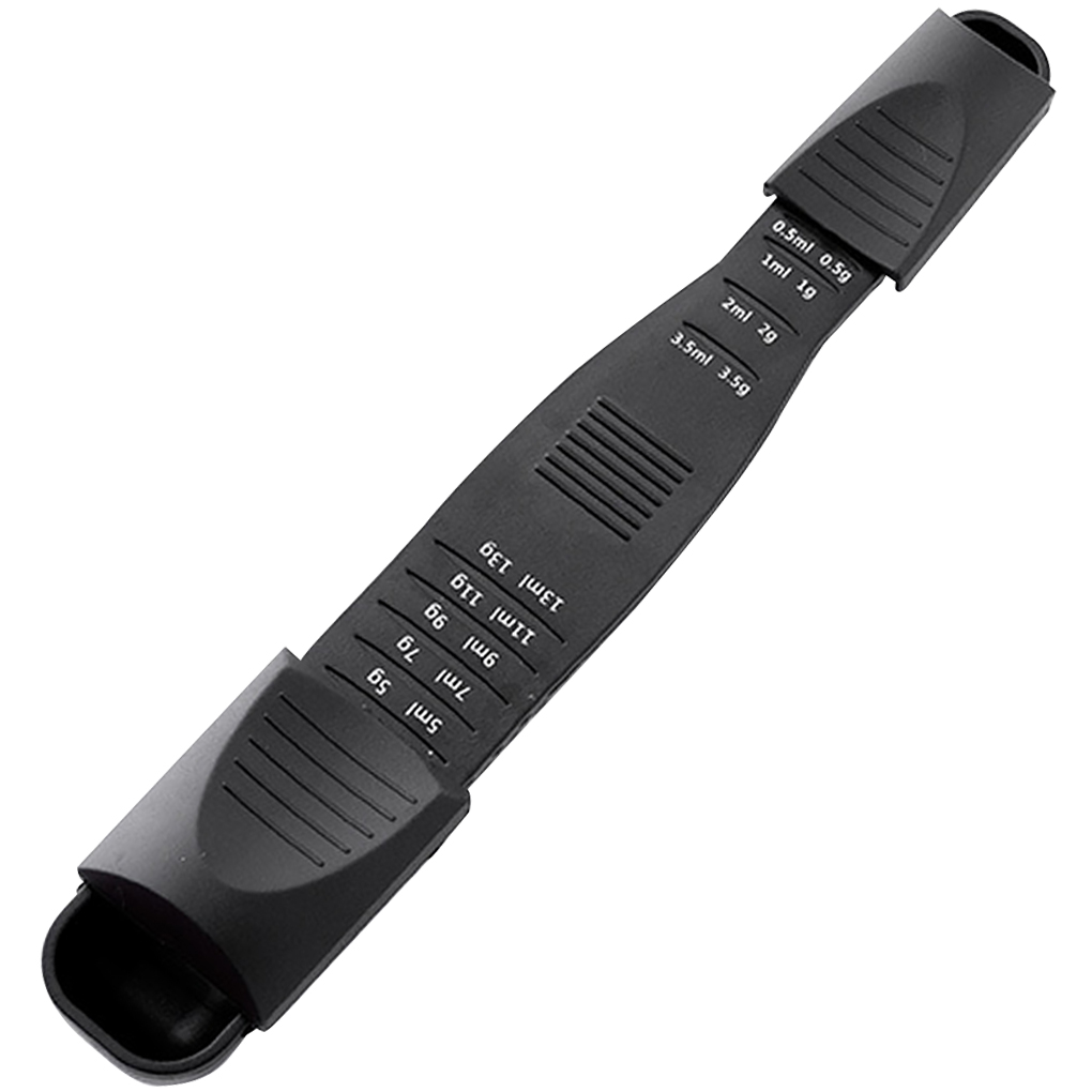 Kitchen Spoon Multi-Scale Adjustable Measuring Plastic Spoons Double-End Anti-Slip For Teaspoon Coffee Sugar Baking Cooking Tool: black