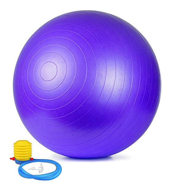 Pvc 85 cm diameter yoga ball eksplosjonssikker tykk dans fitness ball dragon ball gravide kvinner shapin: Lilla