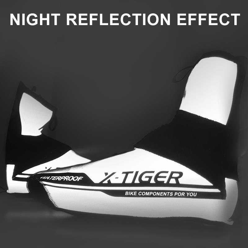 X-tiger reflekterende vandtæt cykelsko overtræk vinter landevej cykel cykel overtrækssko holder varmen fleece mtb cykel sko cover
