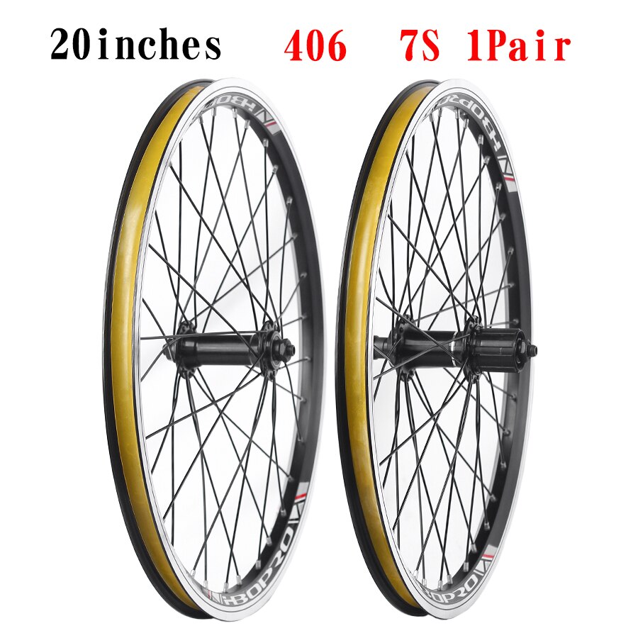 20inch Folding Bike Wheel Rims 451 406 Aluminum alloy RM30 100/135mm 2bearing Wheelset V brake 32H 7-10speed Bicycle wheels: 406 1pair 7S