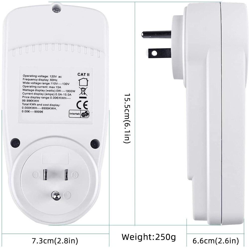 Digital LCD Energy Meter Wattmeter Socket Wattage Kwh Energy Meter Wattmeter Energy Meter Watt Cost Monitor Power Analyzer