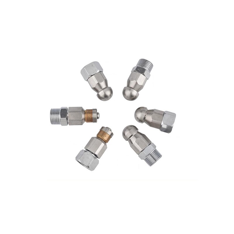 BSPT 1/2"3/4" High Pressure Water Jet Drain Pipe Sewer Cleaning Nozzle Washer High Pressure Pipe Cleaning Sewer Nozzle