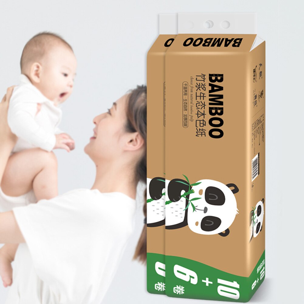 16 Rolls Household Paper Towel Native Bamboo Pulp Toilet Tissue Paper Home Kitchen Tissue Bathroom Toilet Paper