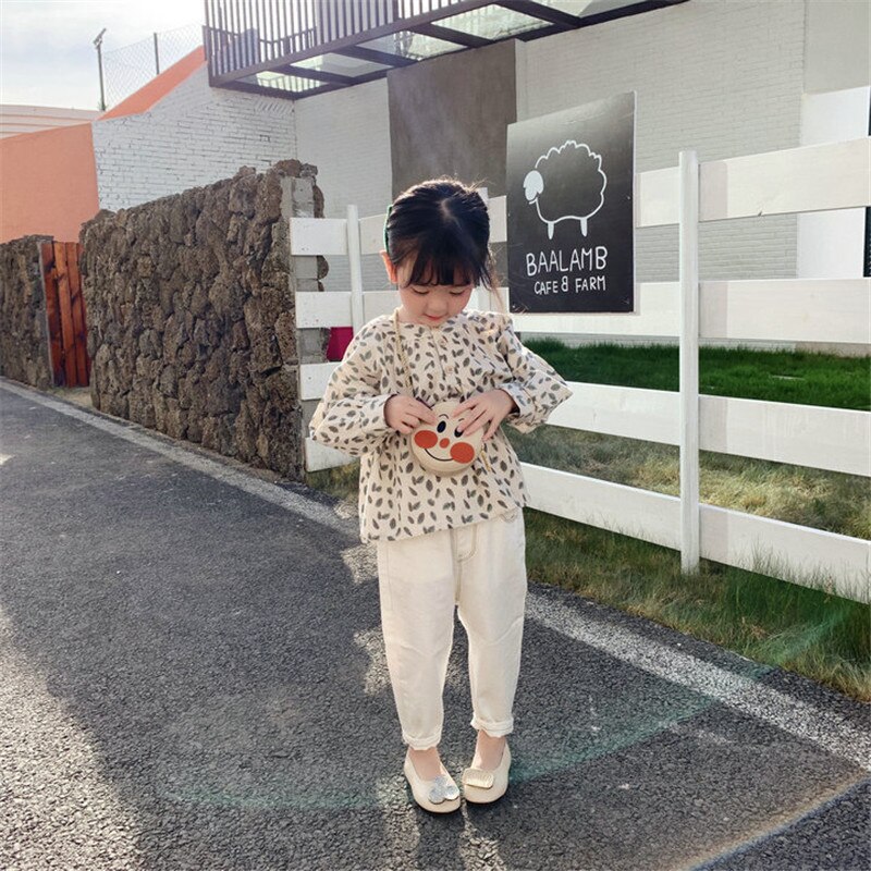 ¡Novedad de otoño-20! Camisa para niña, camisa delicada con hojas, ropa para niños de 3 a 8 años.