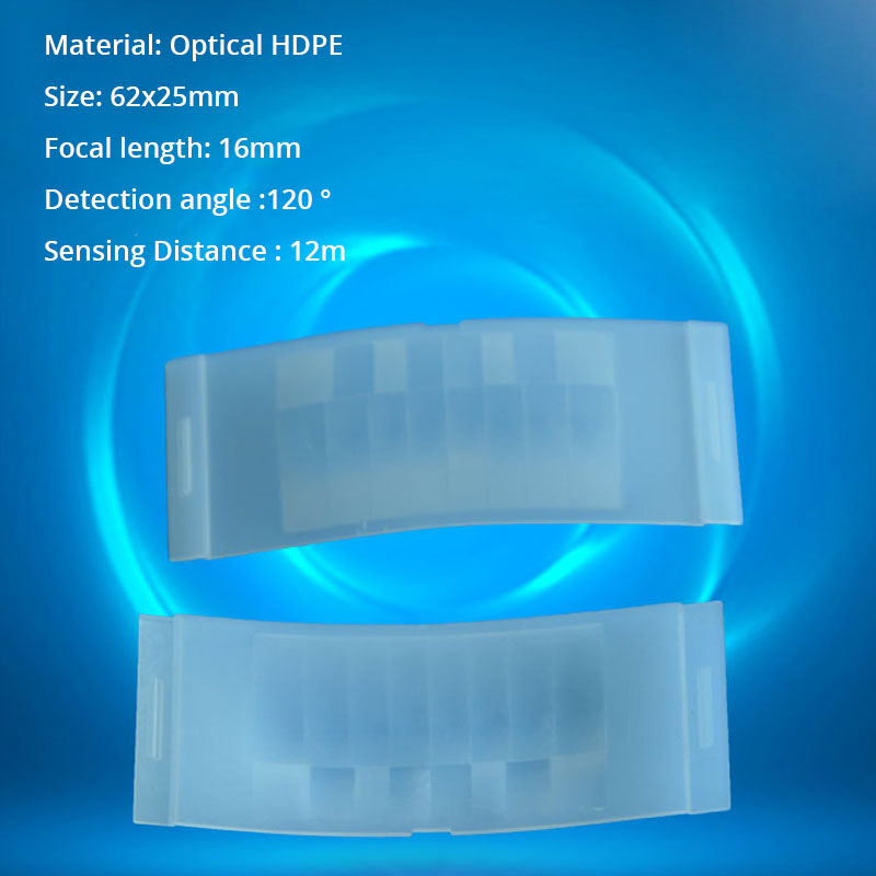 Optiacl PIR Plastic Human body induction Infrared Fresnel Lens High Sensitivity Focal Length 16mm 62x25mm PIR Shell 10PCS