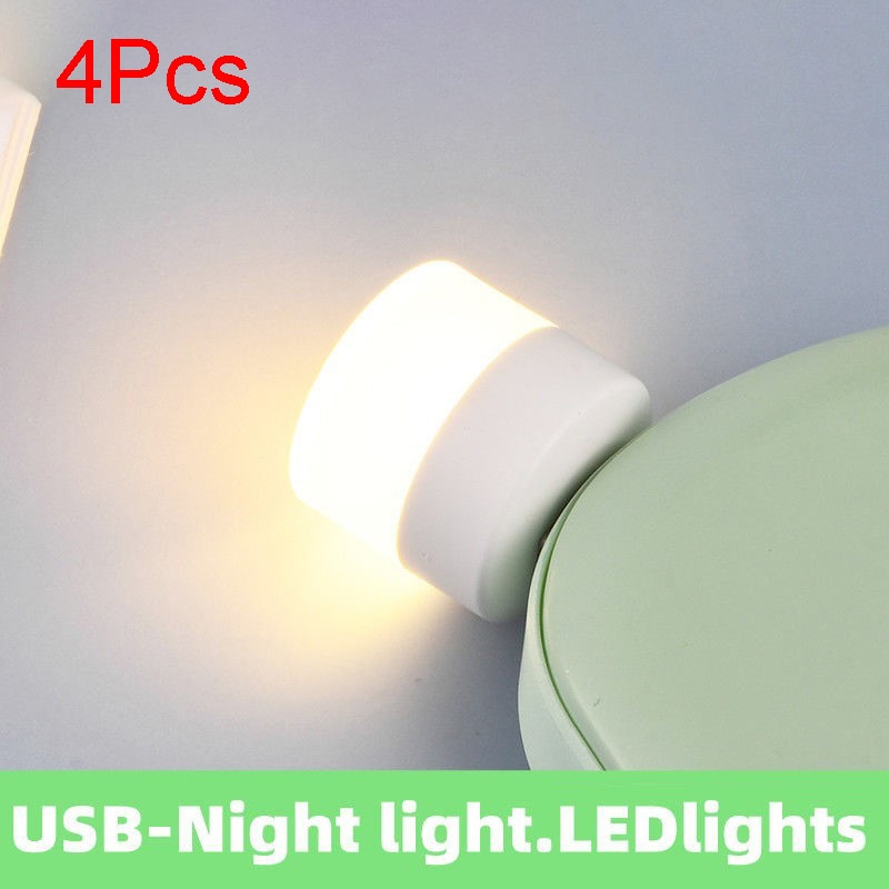 4 stk bærbart natlys energibesparende led trådløs lampe universal usb interface bordlampe udendørs indendørs belysning dekoration