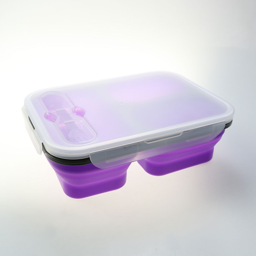 Silicone world 1300ml Silicone Collapsible Portable Lunch Box Large Capacity Bowl Lunch Bento Box Folding Lunchbox Eco-Friendly: Orange