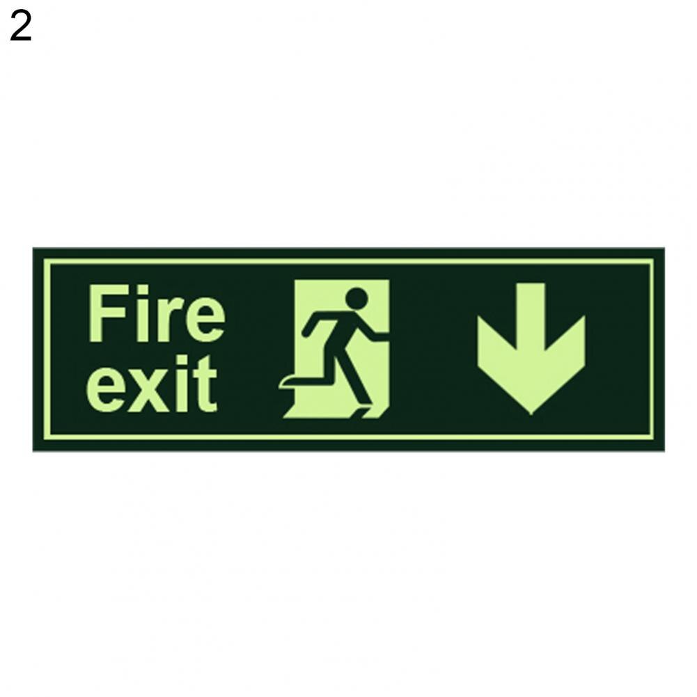 Exit Sign Sticker Self Adhisive Luminous PVC High Visibility Secure Guidance Sticker for Restaurant: 2