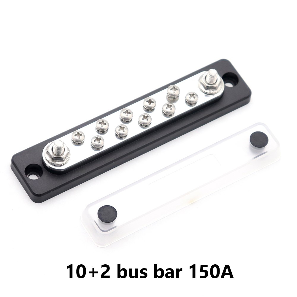 Bus Bar Power Distribution Block Terminal Block Automotive Truck Marine Vehicle with Clear Transparent Cover RV 48V 100 150 Amp