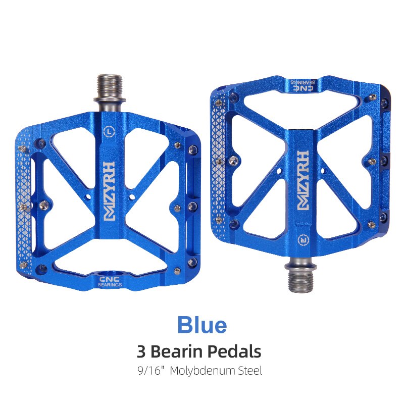 Mzyrh Fiets Pedaal 3 Lagers Antislip Mtb Pedalen Aluminium Fiets Pedalen Toepasselijk Waterdichte Fiets Onderdelen: MZ-193 blue-3