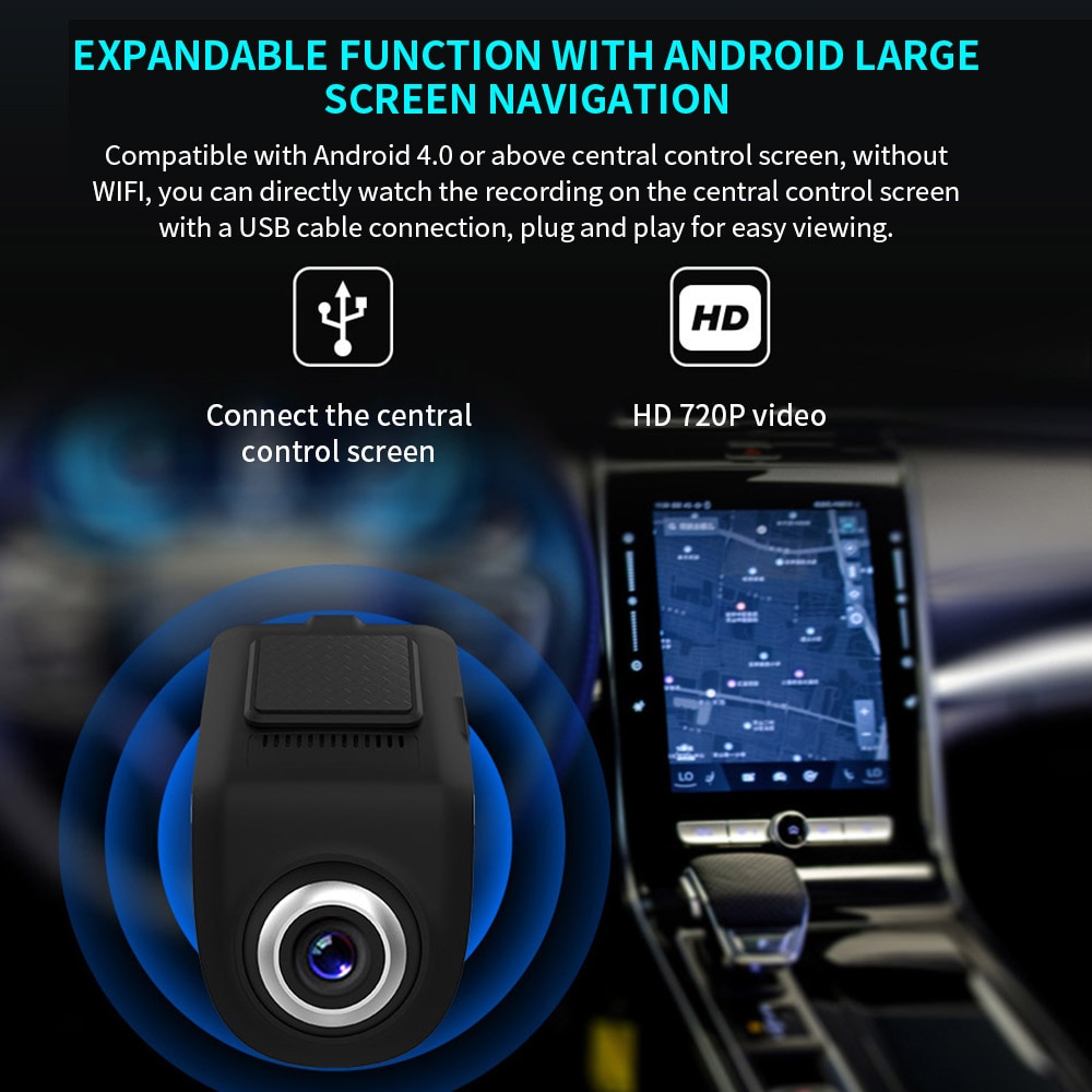 Enregistreur de conduite Intelligent haute définition, USB caché, Android, grand écran, navigateur en alliage de Zinc, ADAS DVR, aide à la conduite