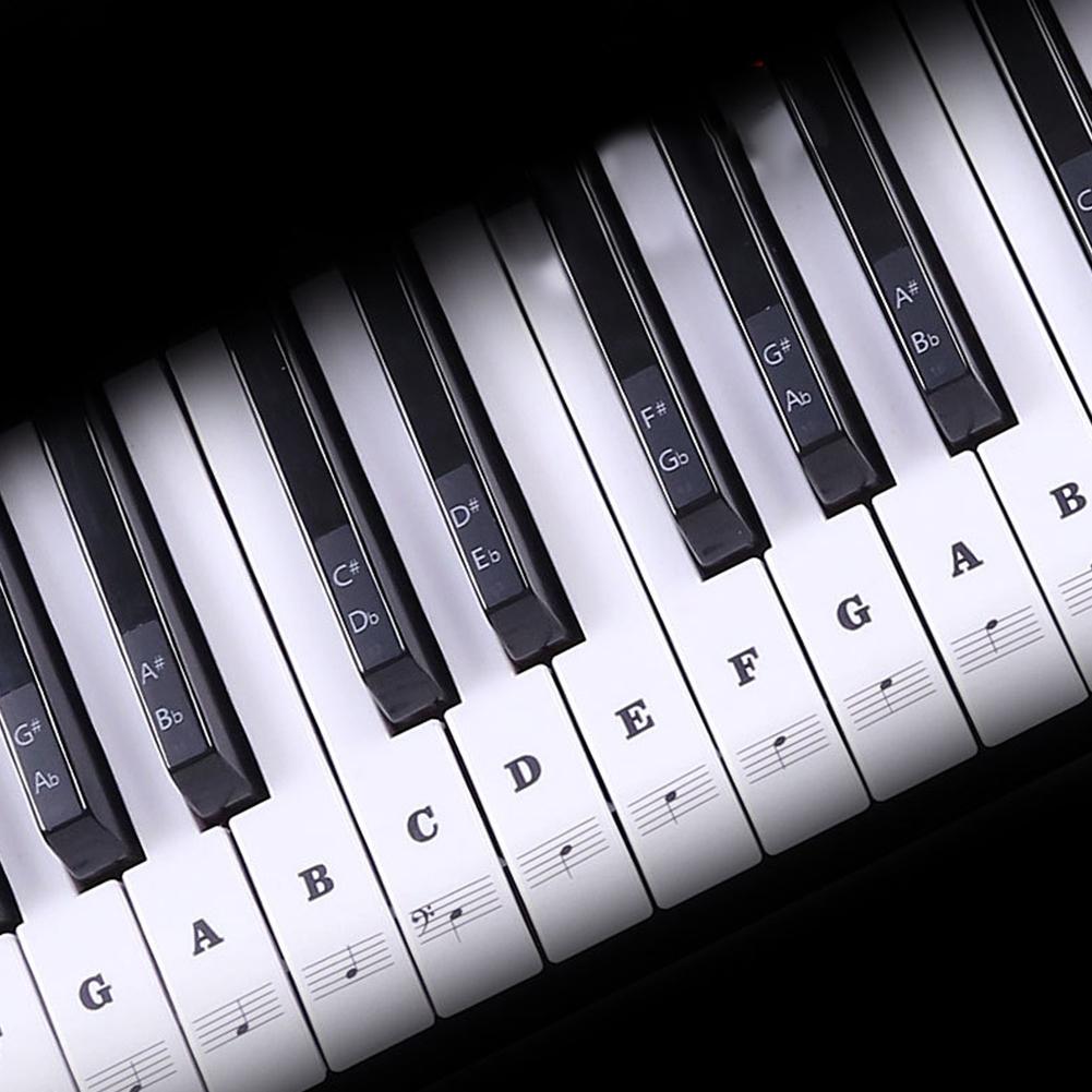 Transparent Piano Keyboard Sticker 88 Keys Electronic Keyboard Piano Stickers for Piano Beginner Training