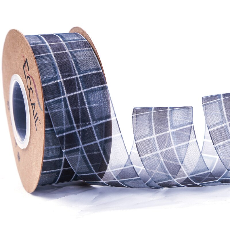 Schotse ruit geruit gingham lint organza tape 40mm 50 yards/lot haarstrikken hoofdband stropdassen broche diy materiaal knutselspullen: 1