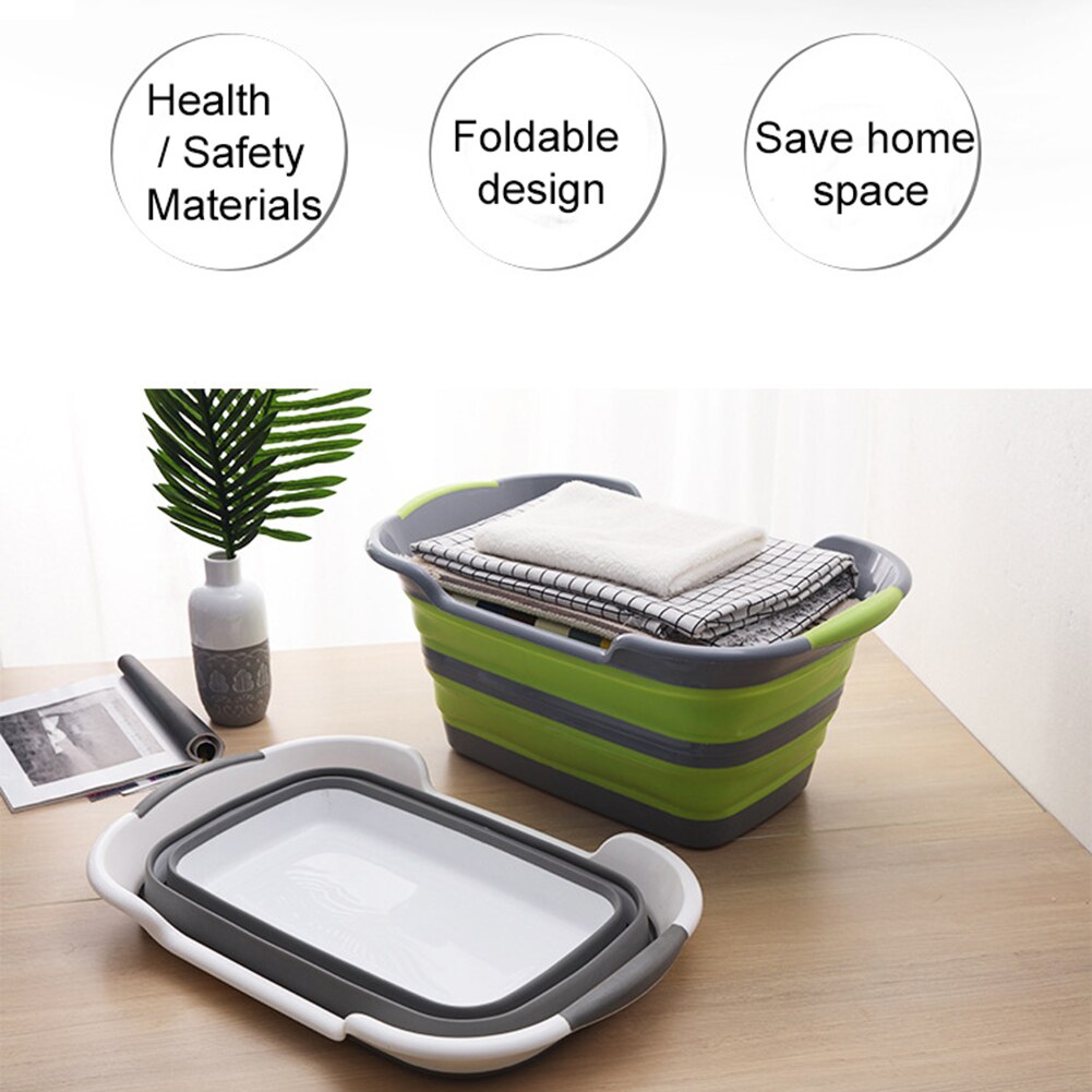 Folding Baby Shower Bathtub Portable Silicone Pet Dog Bath Tubs Accessories Collapsible Laundry Storage Basket Safety Security