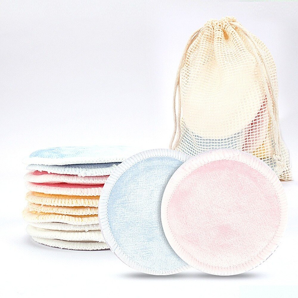 1PC Reusable Microfiber Bamboo Makeup Remover Pad Washable Rounds Cleansing Facial Cotton Makeup Removal Sponge