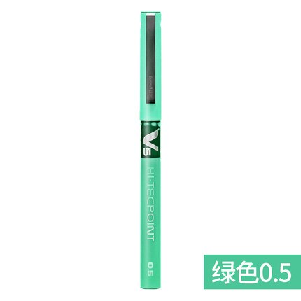 7 pcs/lot Japan Pilot V5 Liquid Ink Pen 0.5mm 7 Colors to Choose BX-V5 standard pen office and school stationery stylo: green 7pcs