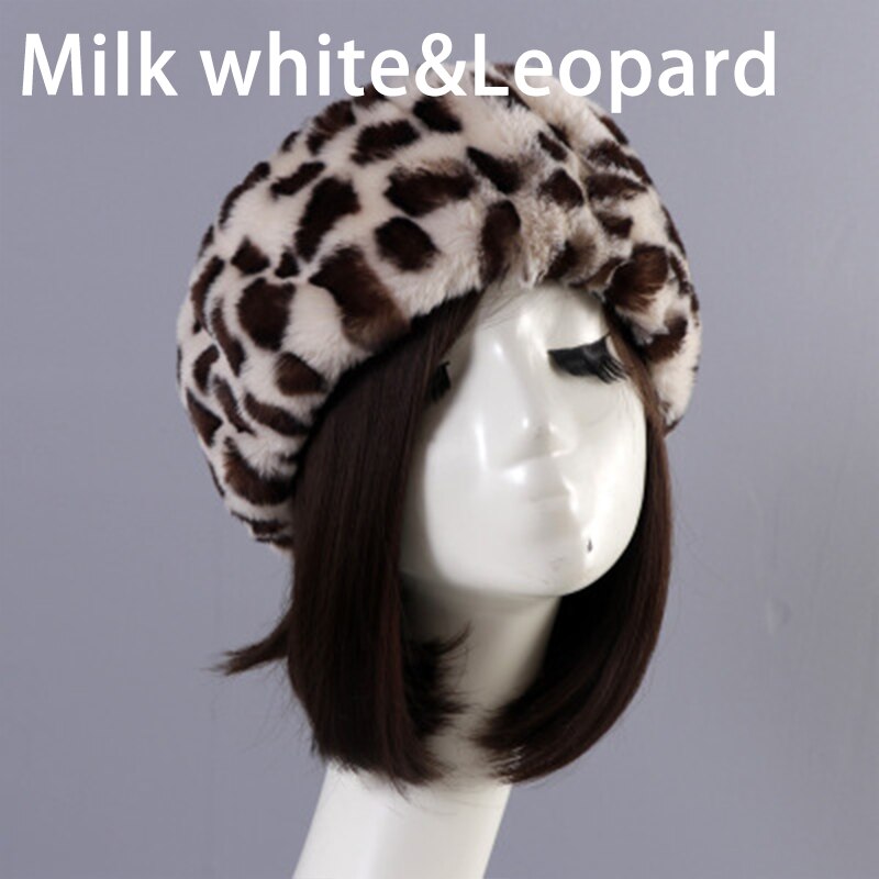 Vrouwen Hoeden Lady Russische Dikke Pluizige Imitatie Vossenbont Hoed Hoofdband Winter Earwarmer Ski Hoed Vrouwelijke Hoeden Voor Herfst Winter: F
