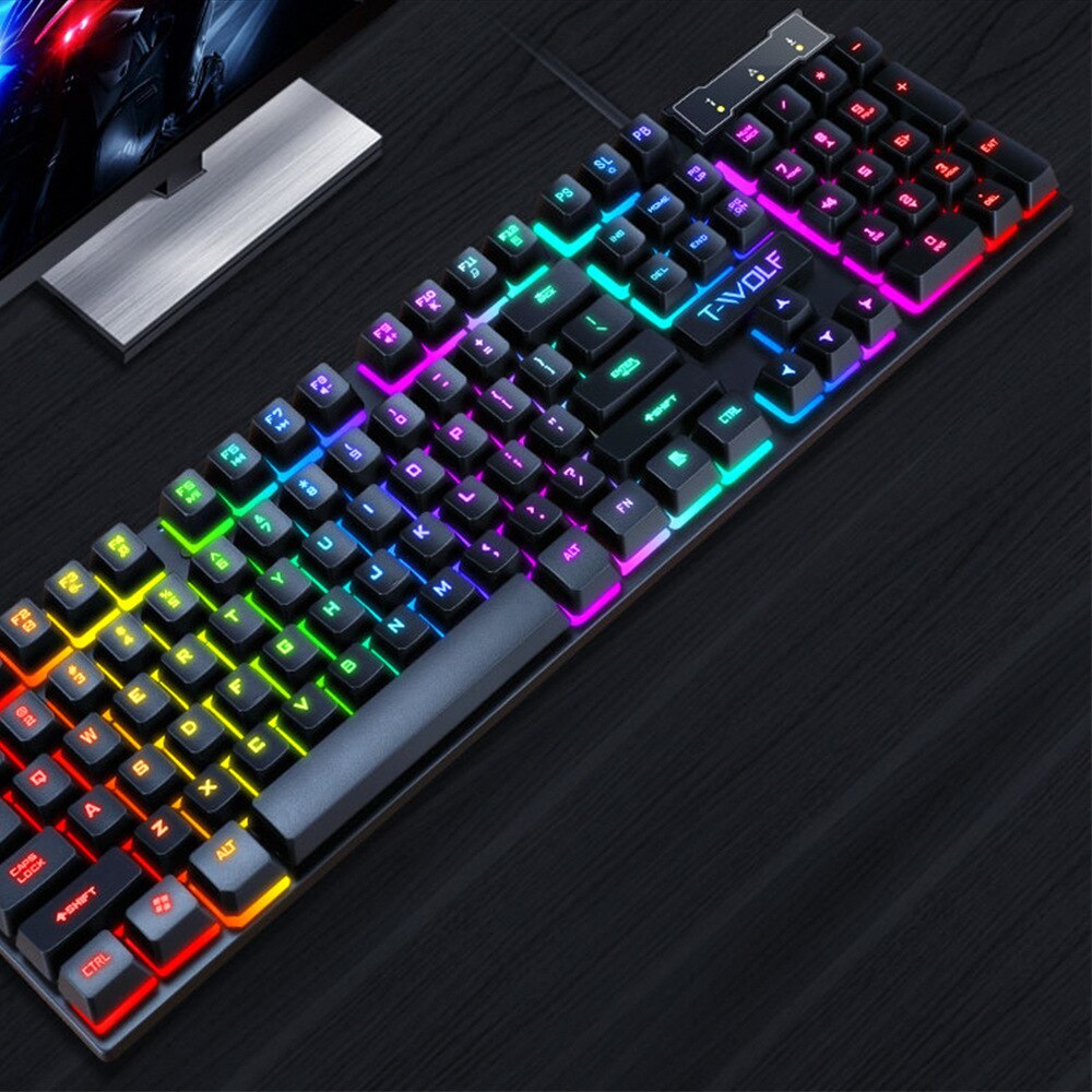 Gaming Toetsenbord En Muis Combo Bedraad Toetsenbord Met Led Backlight Toetsenbord Gamer Kit Stille Gaming Muis Set Voor Pc gaming