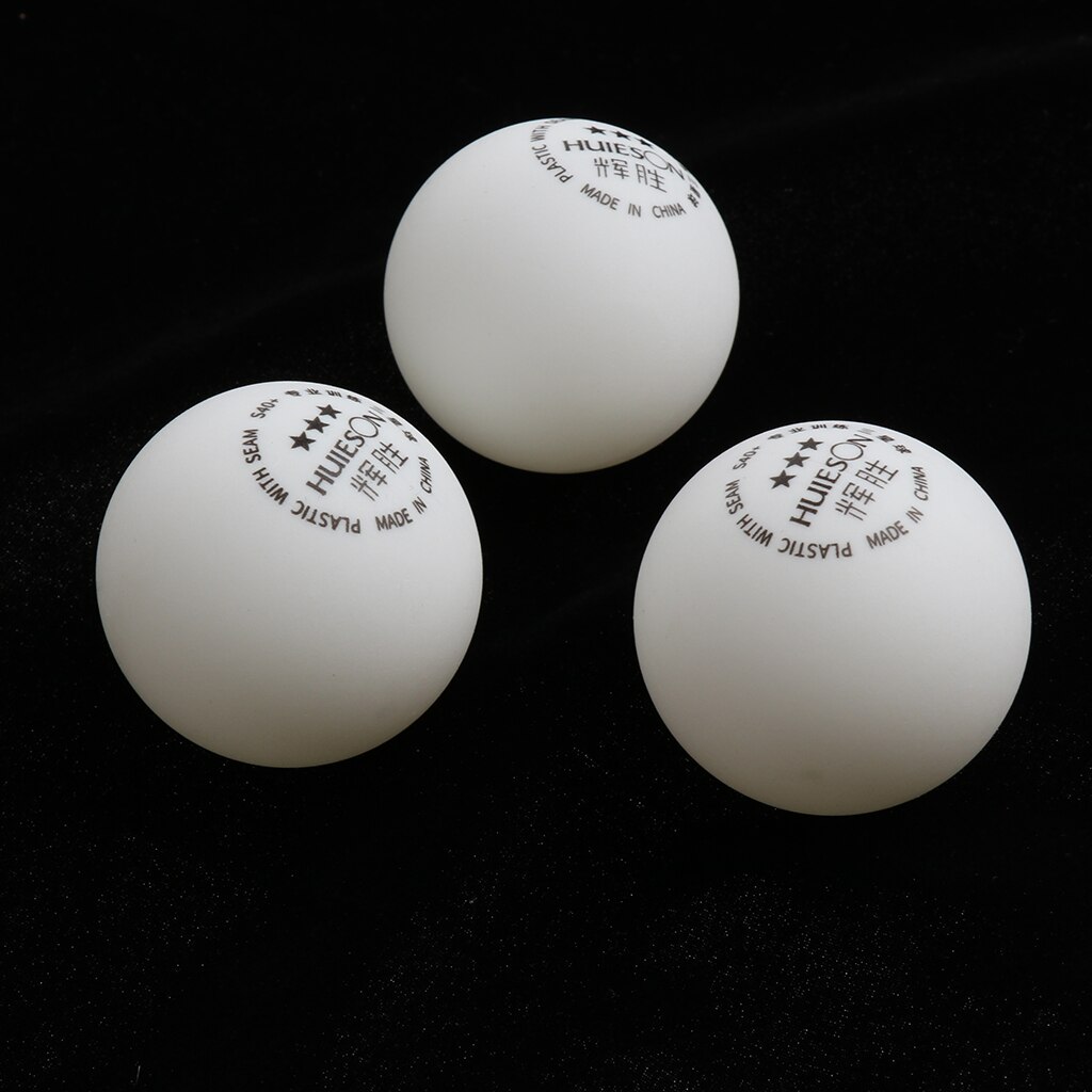 Parti 3 bordtennisboll, vit, en storlek - perfekt för hemmalek &amp; utbildning
