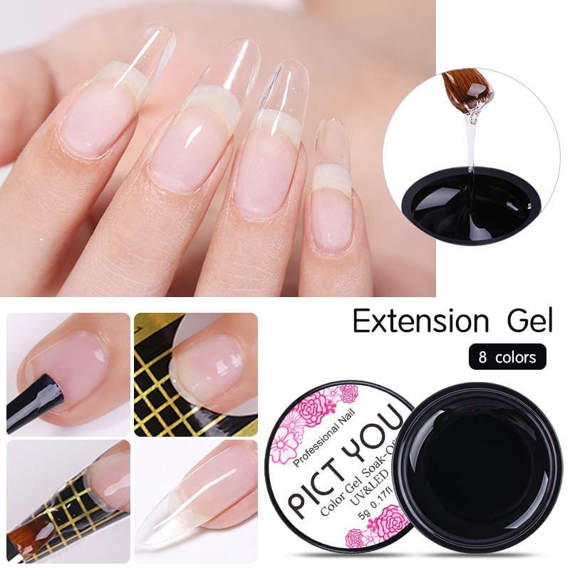 1 doos PICT U Nail Extension Gel Semi-transparante UV Gebouw Gel Nail Vinger Extension Natuurlijke Camouflage UV Gel manicure Led