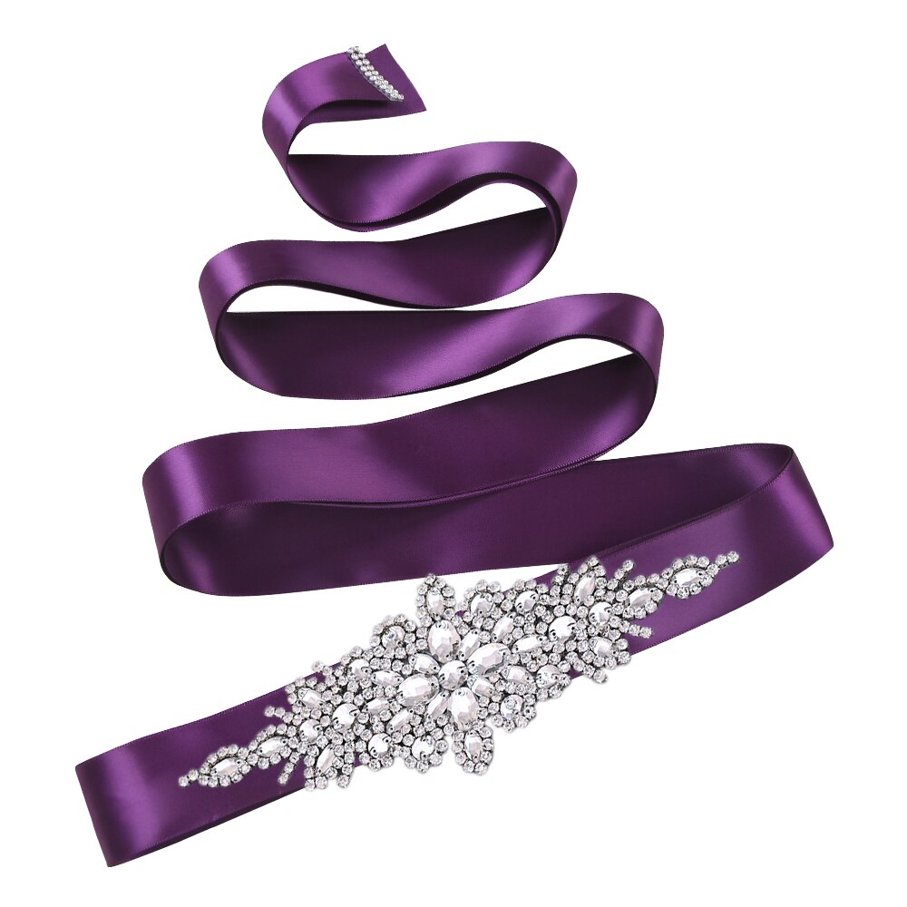 TOPQUEEN S01 Luxus frauen Gürtel Hochzeit Gürtel Zubehör Braut Brautjungfer Braut Schärpen Gürtel Für Abend Party Abendkleid Kleid: Violett Schleife