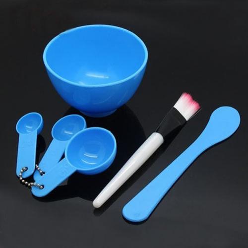 6 in 1 DIY Mask Set Tool Plastic Mask Cup Facial Mask Cup Brush Spoon Face Care Women Makeup Beauty Tools Practical Set: Blue