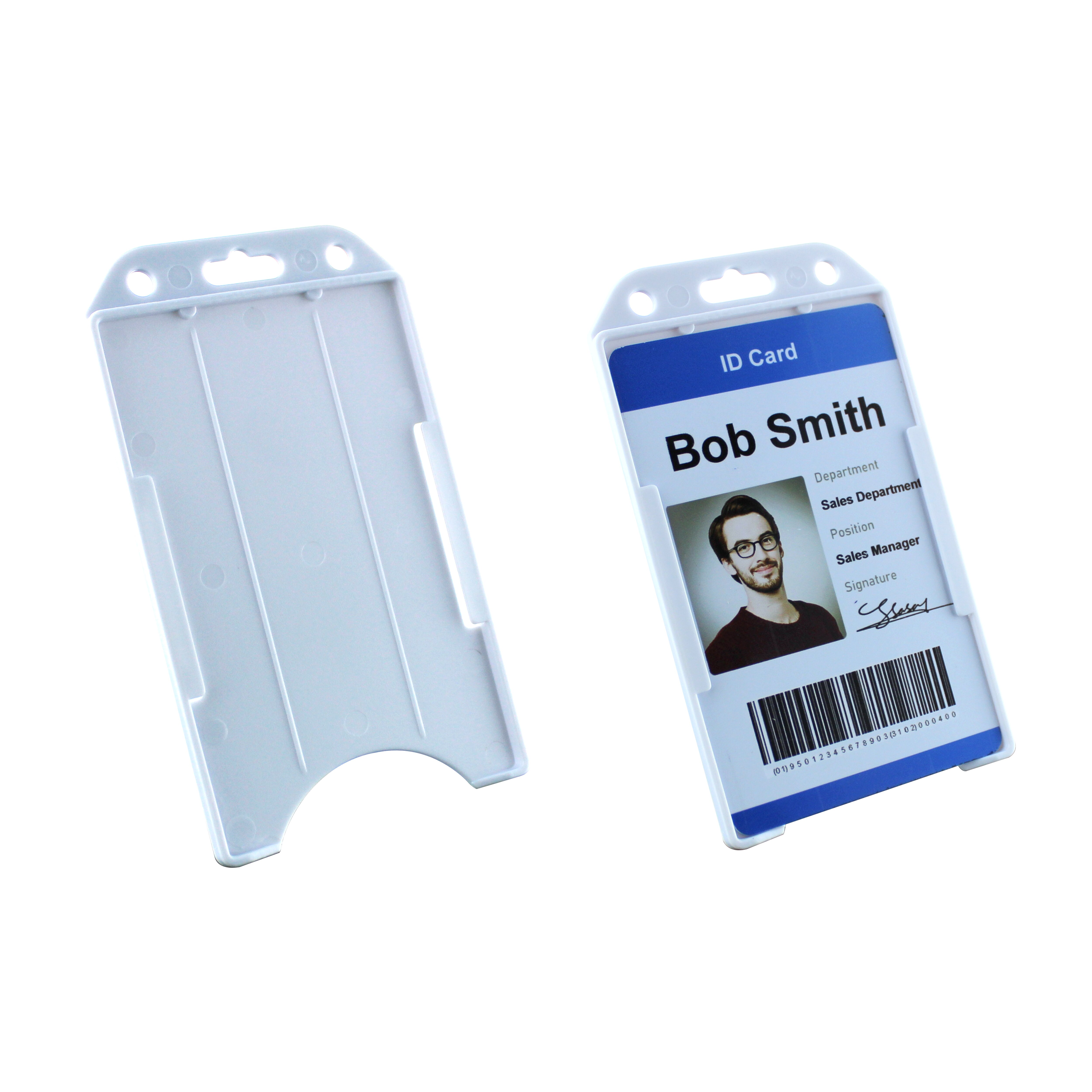 Bestom 2pcs Vertical ID Card Case Bus Pass Cover Single-sided Card Protector School Card Holder Office Supplies