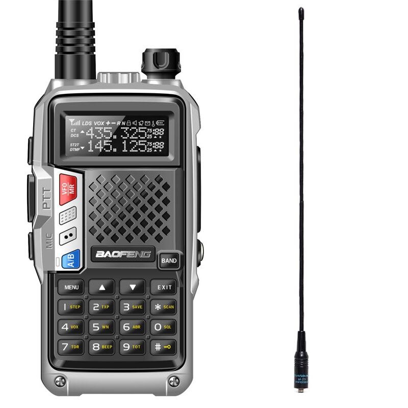 BAOFENG BF-UVB3 PLUS 8W 8watt High Power UHF/VHF Dual Band 10KM Long Range draagbare ham walkie Talkie Meerdere Opladen Modus: silver 771