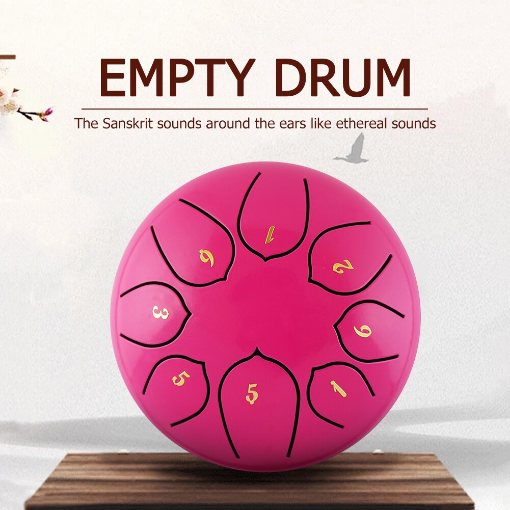 Tongue Drum 6 Inch Steel Tongue Drum Set 8 Tune Hand Pan Drum Pad Tank Sticks Carrying Bag Percussion Instruments Accessories