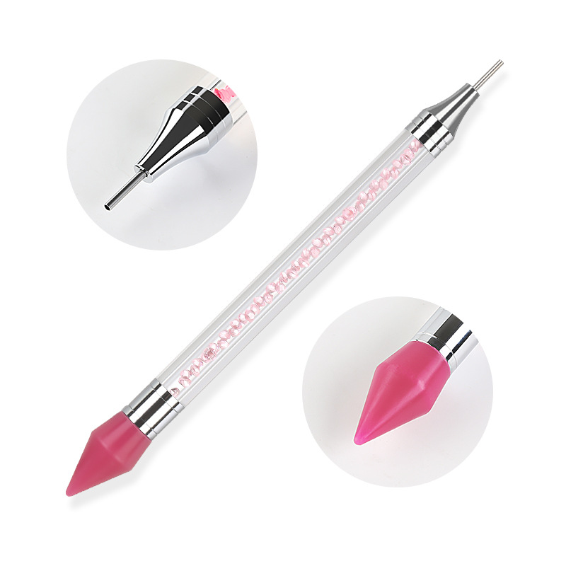 Stylo de cire acrylique à double extrémité pour pointillage des ongles, outil de manucure pour Nail Art, strass, 1 pièce: 04