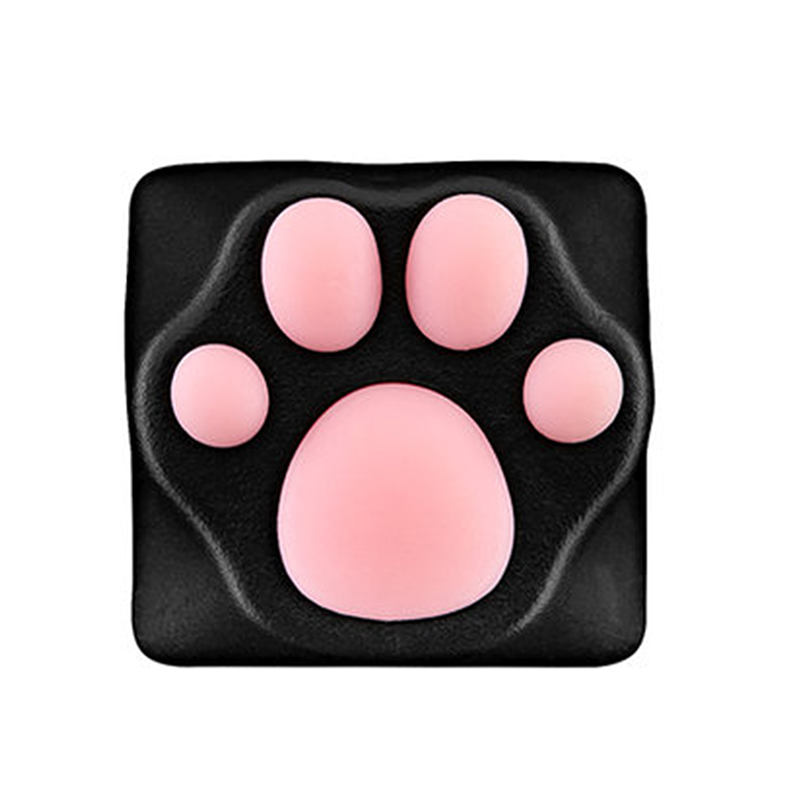 Mignon chat/Panda Palm métal Keycaps 1pc personnalité pour clavier mécanique Soft Feel Key Cap adapté pour Cherry Switch claviers: Black Pink