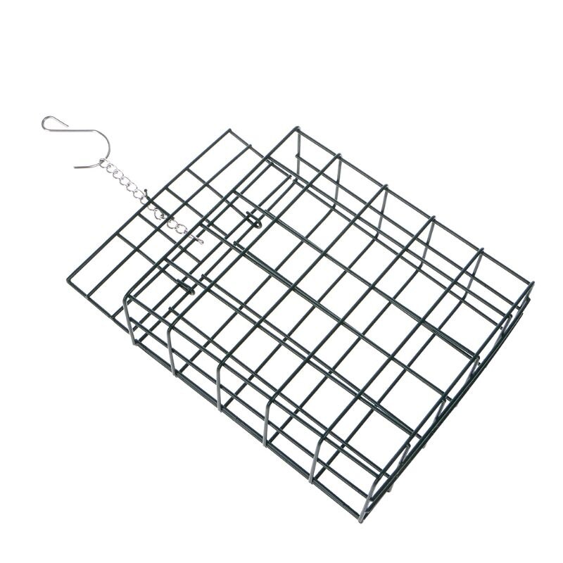 Bird Feeder Green Cube Cage Food Container Outdoor Wild Birds Parrot Feeding Hanging Tree Portable Fruit Vegetable Park Garden