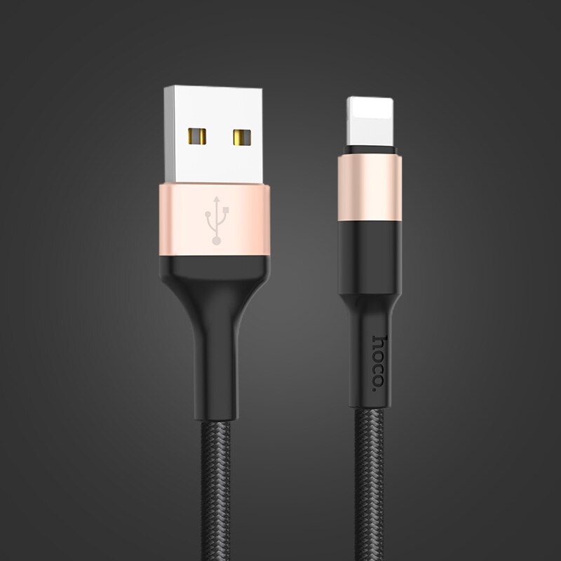 HOCO USB Kabel Voor iPhone 11X8 7 6 5 6s plus Snelle Oplaadkabel Telefoon USB Data kabel Voor Apple IOS 11 iPad USB Lader Kabel: Goud