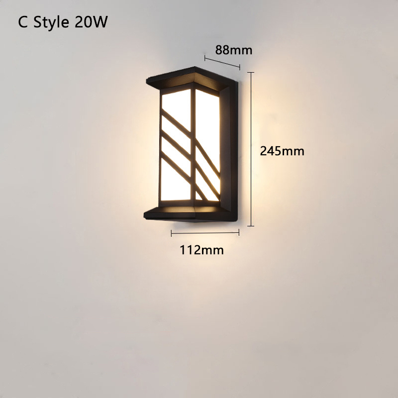 Buitenwandlamp Waterdicht Ip65 Geen Bewegingssensor Led Buitenverlichting Portiek Verlichting Balkon Tuinverlichting Buitenwandlamp: Licht Groen / Rood