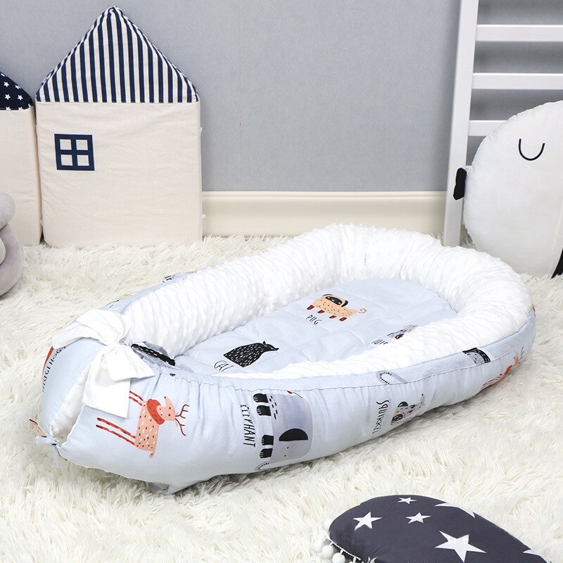 Nyfødt baby seng baby nest seng bærbar krybbe spedbarn småbarn bomull reiseseng vugge for nyfødt for baby sove 90*50cm