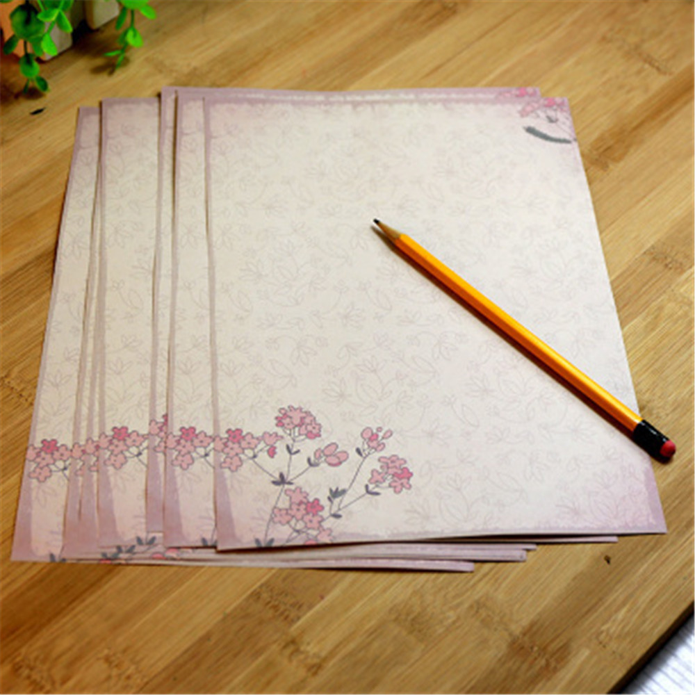 10pcs Cute Retro Office Message Writing Paper Letter European Country Style Letter Paper School Stationery Supplies: g