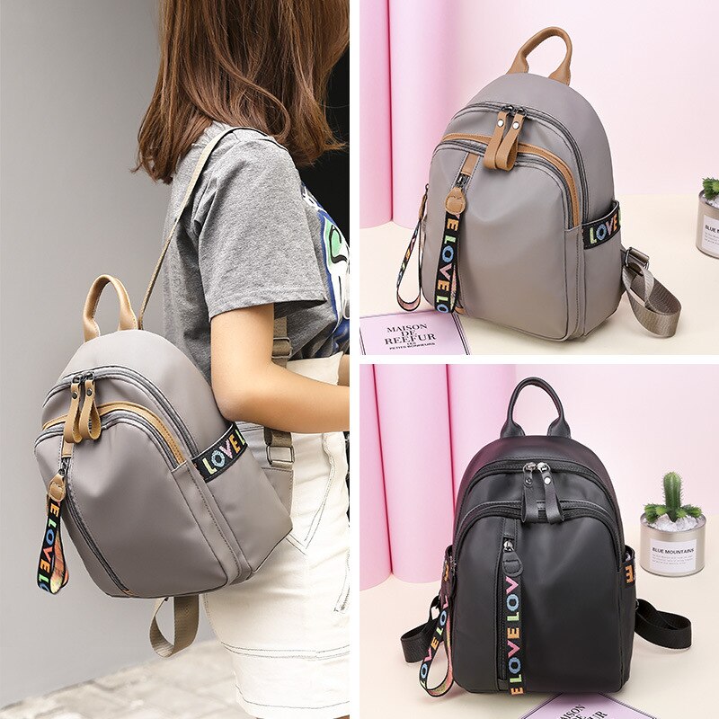 UOSC Double Zipper Backpack Women PU Leather School Bags For Teenage Girls Travel Bags Female Backpack Soft Backpack