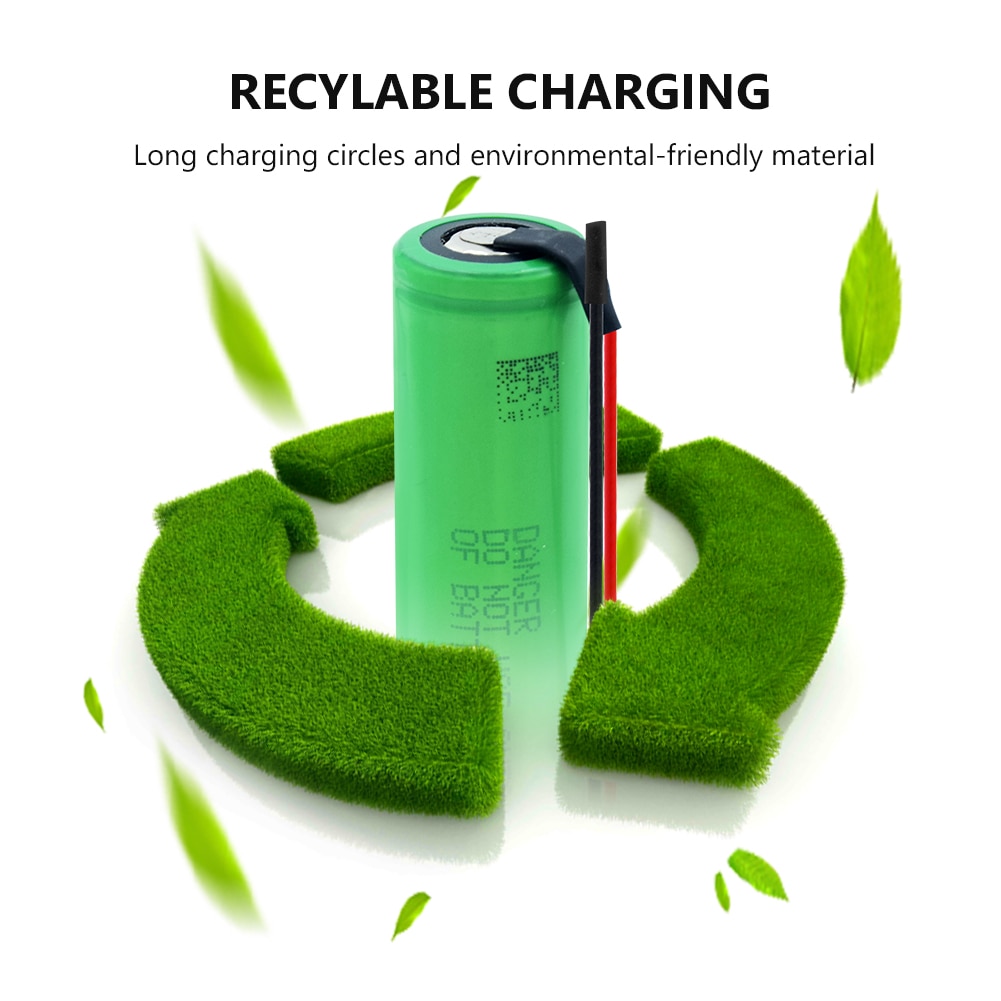 4P 3.7V 3000MAH 18650 Battery Li ion Rechargeable US18650VTC6 Flashlight Batteria With Two Wires Max.30A Discharge