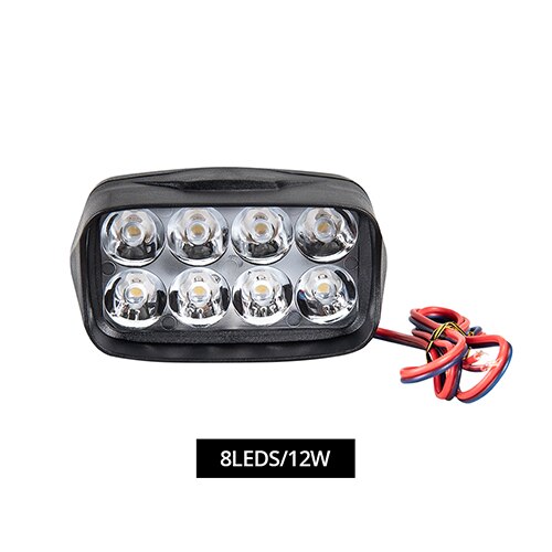 AmmToo Motorcycle Headlight LED Fog Spotlight 4WD 16LED For Car Motorcycle Tractor Light Off Road SUV Working Lamp ATV 12V 24V: 1Pcs 8Led
