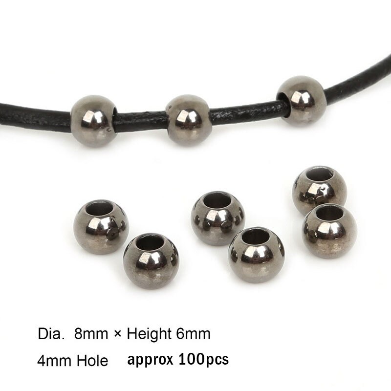 30-200 sztuk złota/rod/Gun metalowe plastikowe CCB Big Hole Spacer Looose koraliki do tworzenia biżuterii Dia 4mm,6mm,8mm,10mm,12mm: 8mm gun metal