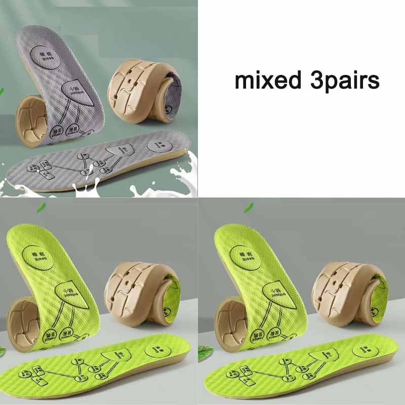 Palmilha de acupressão para pés para homens e mulheres, almofada esportiva respirável macia, palmilha desodorante absorvente de suor, almofadas de sapato: Marrom / 1.5