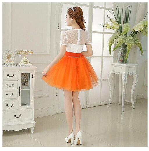 Vestidos de dama de honor de manga corta, vestidos de para chicas adolescentes, 8 vestidos de baile, color Naranja marfil