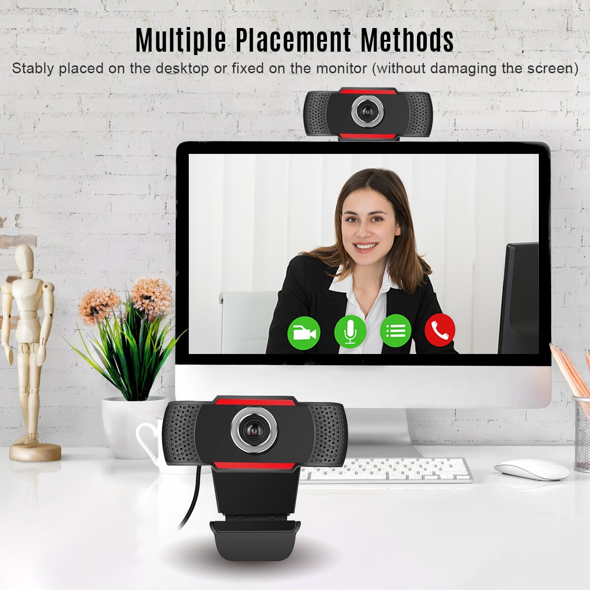 1080P hd Video Conference Camera Webcam Computer Camera with Noise Reduction Microphone USB for Video Meeting Online Training
