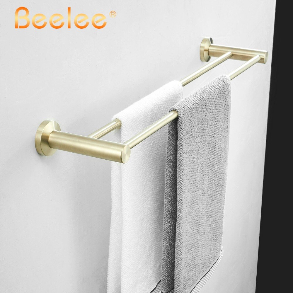 Badkamerplanken Licht Luxe Volledig Koperen Handdoekenrek Bar Rail, Geborsteld Goud Badhanddoekhouder, Badkamer Hardware Hanger Set (Kleur: Opvouwbaar Handdoekenrek